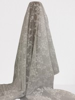 White Floral Cobweb Scalloped Corded Lace