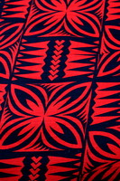 Red & Black Spearhead Printed Pasifika Dobby