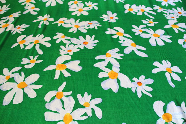 Green Painted Daisy Rayon New Image
