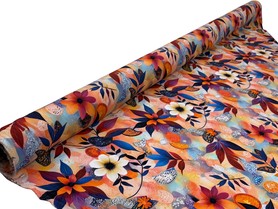 Floral on Soft Spring Tones Digital Printed Rayon