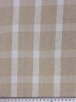 Light Sand & Off White Checked Textured Linen Cotton Blend