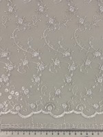 White Rose Sequinned Scalloped Lace