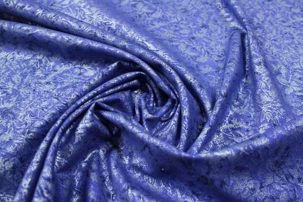 Silver Foil Prints on Royal Cotton