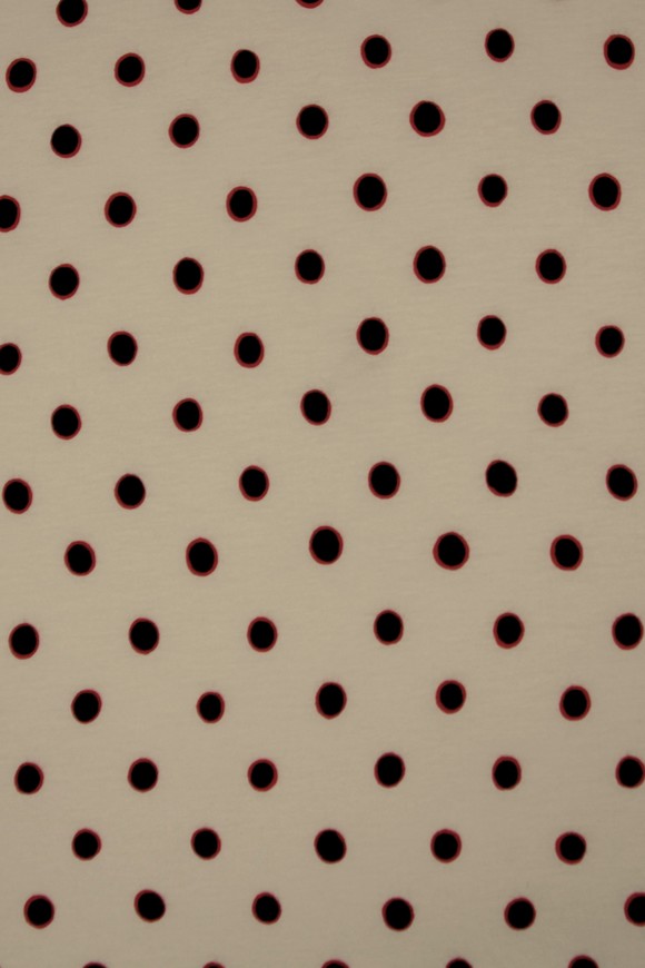 Black Dots on Cream T-Shirt Knit