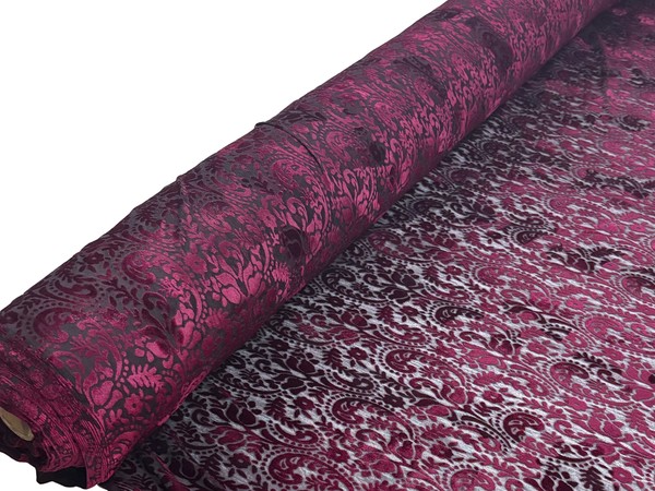 Wine Toned Burnout Velvet