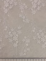 White Floral Cobweb Scalloped Corded Lace