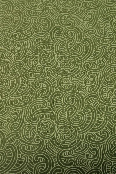 Green on Green Maori Design Kiwiana Cotton
