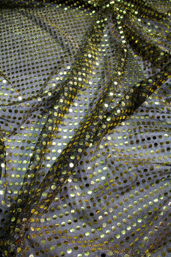 Gold on Black Disco Dot