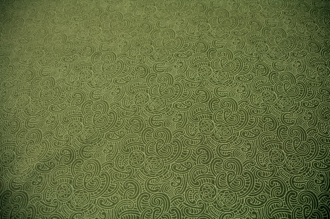 Green on Green Maori Design Kiwiana Cotton