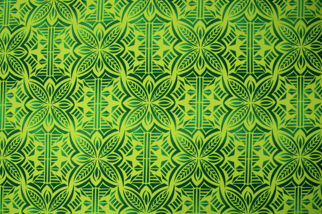 Apple Green on Lime Pasifika Dobby Cotton