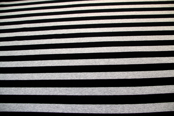 Fabulous Striped Cotton Lycra - Black & Grey Marle