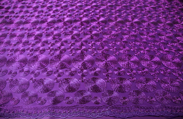 Violet Spiral Embellished Double Scallop Netting New Image