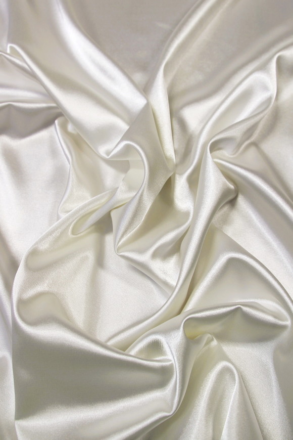 Warm Ivory Stretch Satin