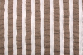 Soft Beige & Ivory Striped Stretch Seersucker