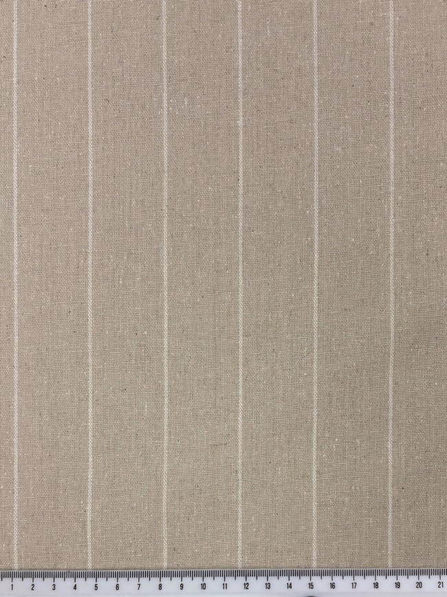 Neutral Wide Striped Cotton Linen Blend