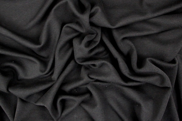 Black Double Jersey Interlock Knit