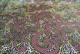 Flourishes on Leopard Printed Silky-Feel Polyester