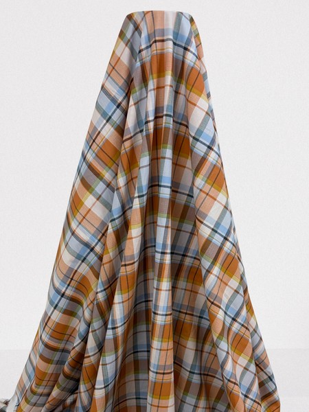 Orange & Blue Tarten Polished Cotton