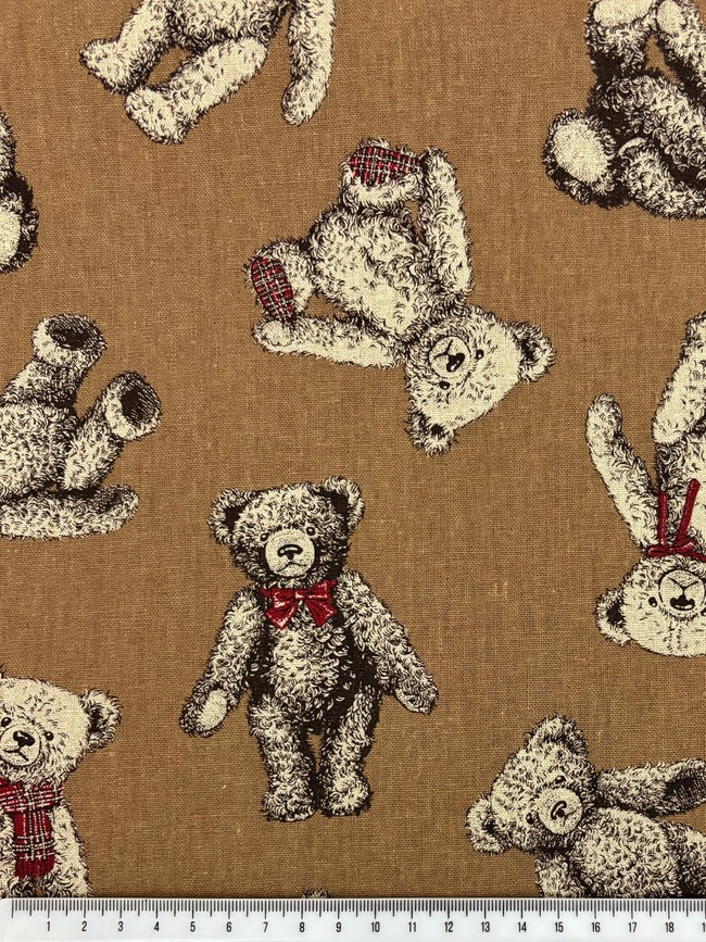 Teddies on Japanese Cotton