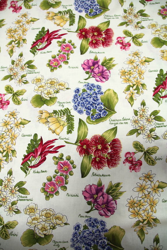 Flowers of Aotearoa Kiwiana Cotton