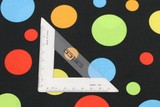 Colourful Dots on Black Background Premium Cotton