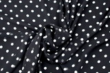 Black with Ivory Spots Printed Chiffon
