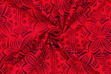  Black & Maroon on Red Pasifika Dobby Cotton