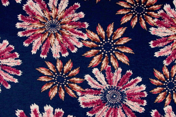 Multi Floral on Navy Background Summer Weight Ponti de Roma