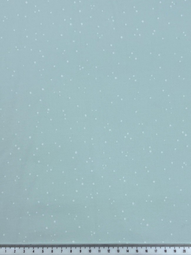 White Speckles on Soft Mint Printed Cotton