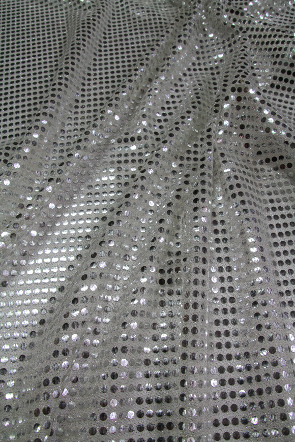 Silver on White Disco Dot