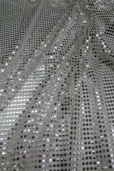 Silver on White Disco Dot