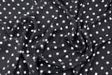 Black with Ivory Spots Printed Chiffon