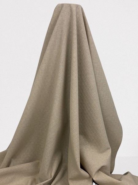 Neutral Cross Stitched Textured Linen Cotton Blend