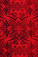 Black & Maroon on Red Pasifika Dobby Cotton