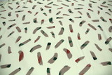 Brush-strokes Print on Cream Chiffon