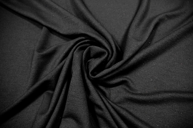 Black Merino Stretch French Terry Knit