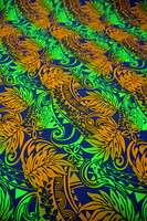 Orange & Lime Variegated Island Palms Cotton Dobby