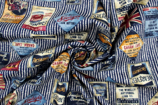 Vintage Inspired USA/UK Themed Japanese Premium Printed Cotton