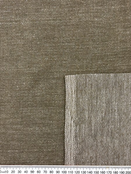 Olive Toned Chevron Wool / Linen Blend Suiting