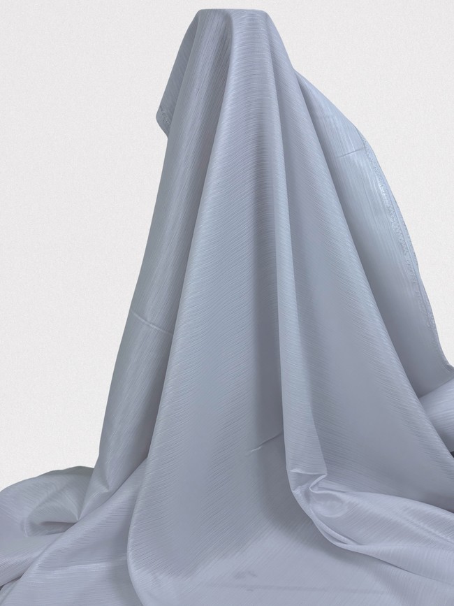 White Pin-Striped Polyester Suiting