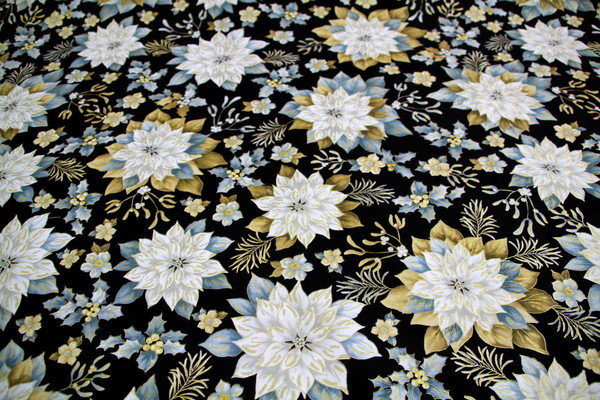 Gold & Silver Floral Printed Cotton