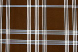 Blue Tartan Check on Brown Printed Cotton