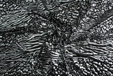 Silver Foil Animal Print on Black Trilobal Knit