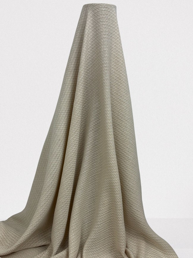 Neutral Tones Basket Weave Textured Linen Cotton Blend