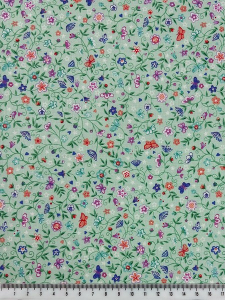Pretty on Spearmint Printed Cotton