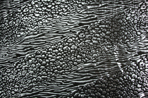 Silver Foil Animal Print on Black Trilobal Knit