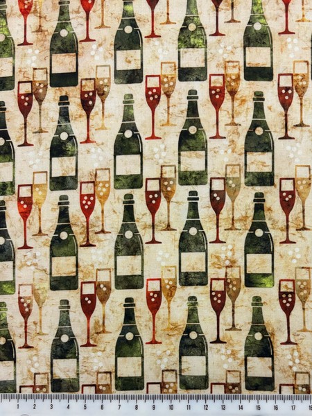 Wine Time! Printed Cotton
