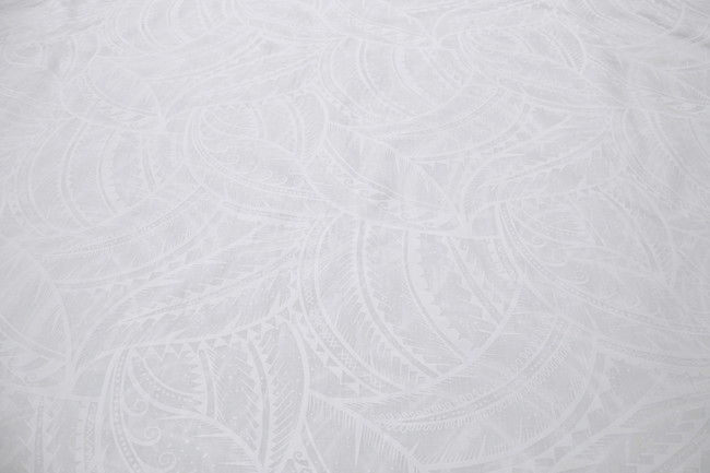 Leaves - White on White Pasifika Polycotton