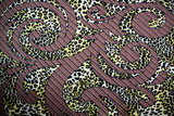 Flourishes on Leopard Printed Silky-Feel Polyester