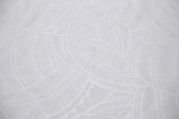 Leaves - White on White Pasifika Polycotton